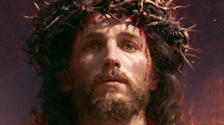 Jésus couronné d’épines — Les Ombres des épines sur le front clair