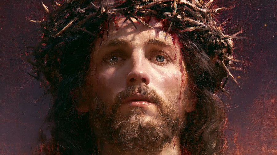 Jésus couronné d’épines — Les Ombres des épines sur le front clair