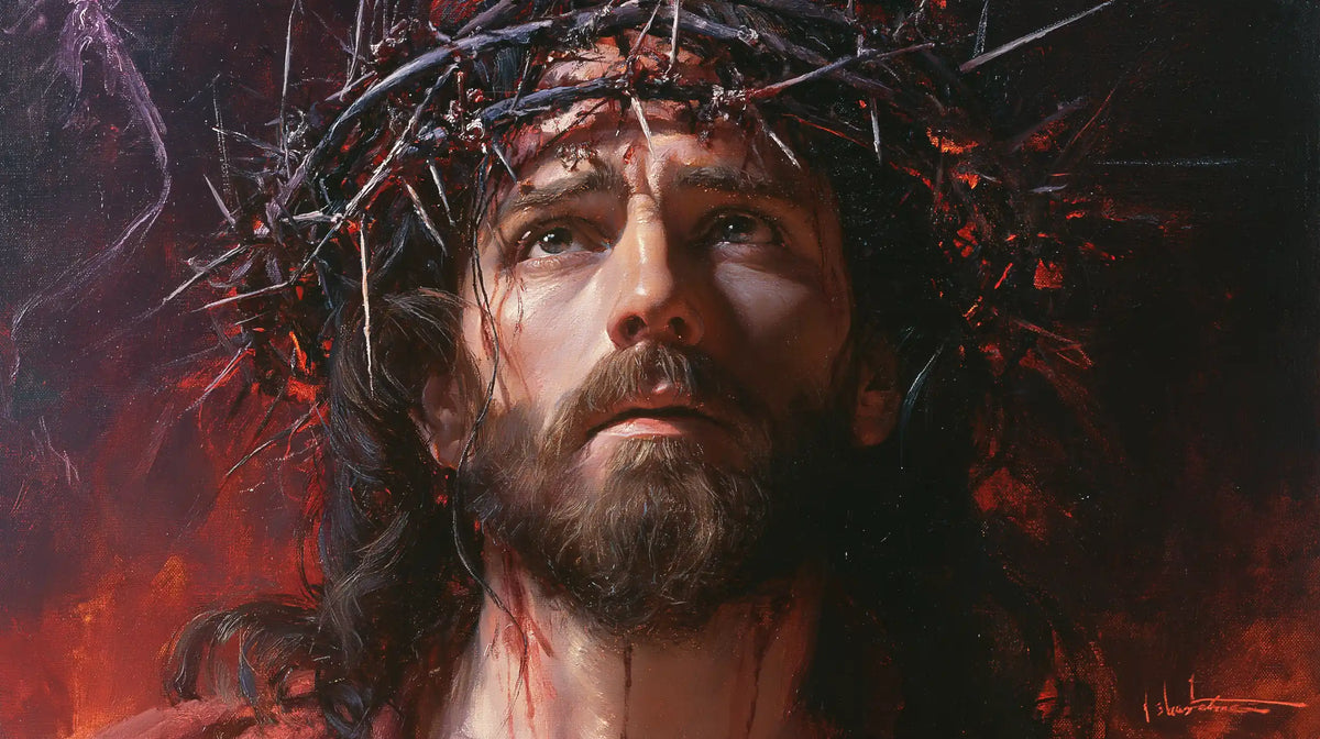 Jésus couronné d’épines — Le Visage entre les filaments de nuit