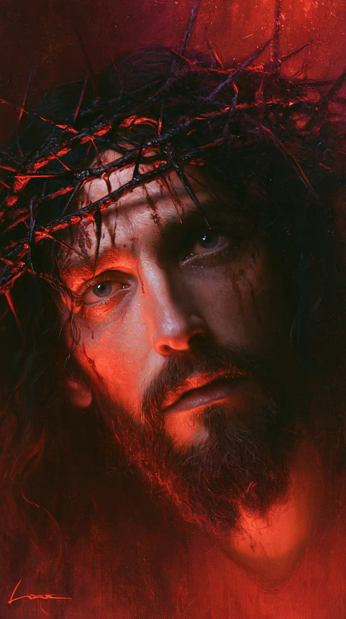Jésus couronné d’épines — La Joue dans la lueur écarlate