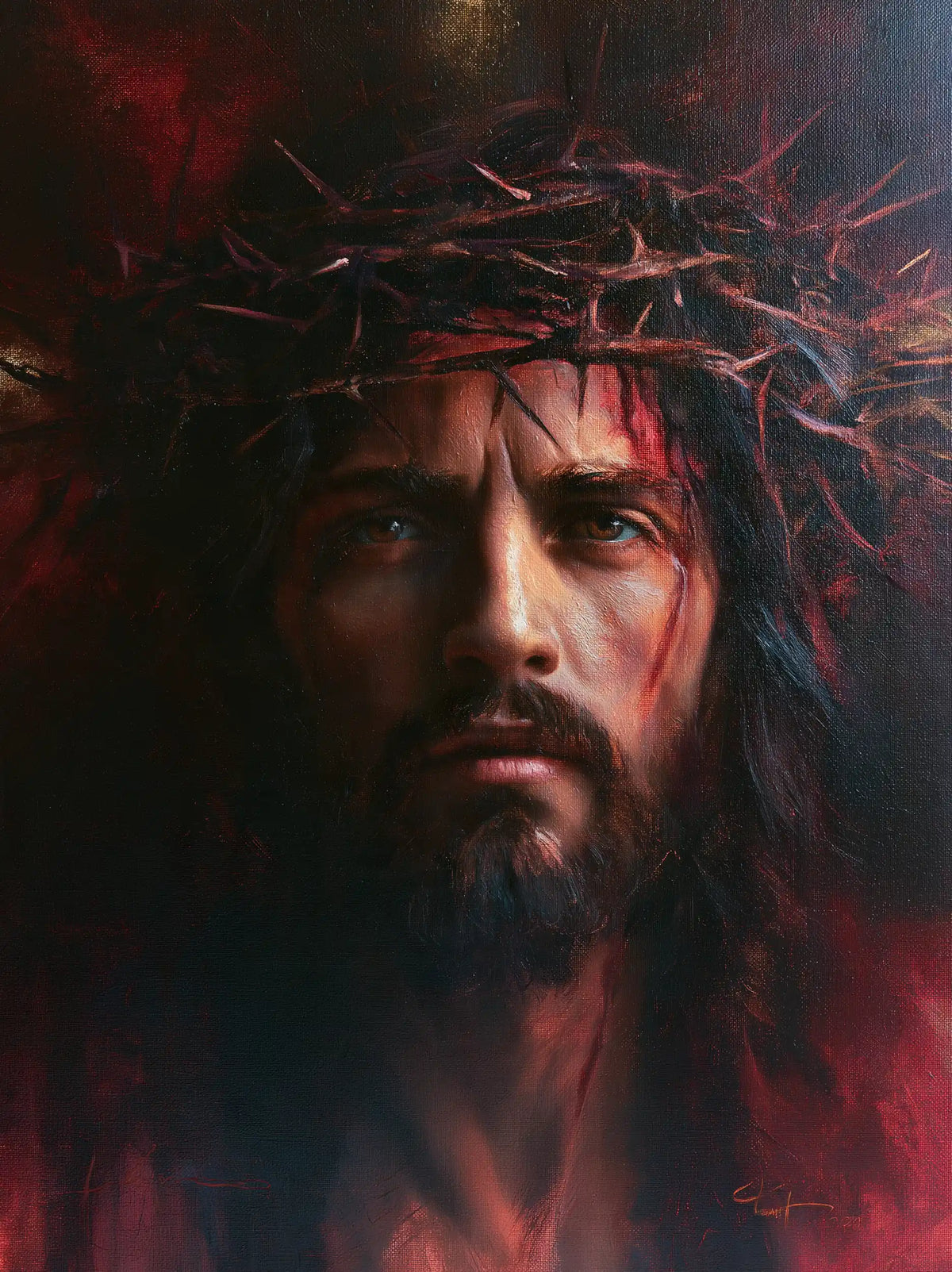 Jésus couronné d’épines — La Présence entre deux nuées sombres