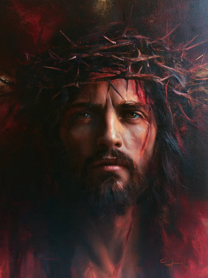 Jésus couronné d’épines — La Présence entre deux nuées sombres