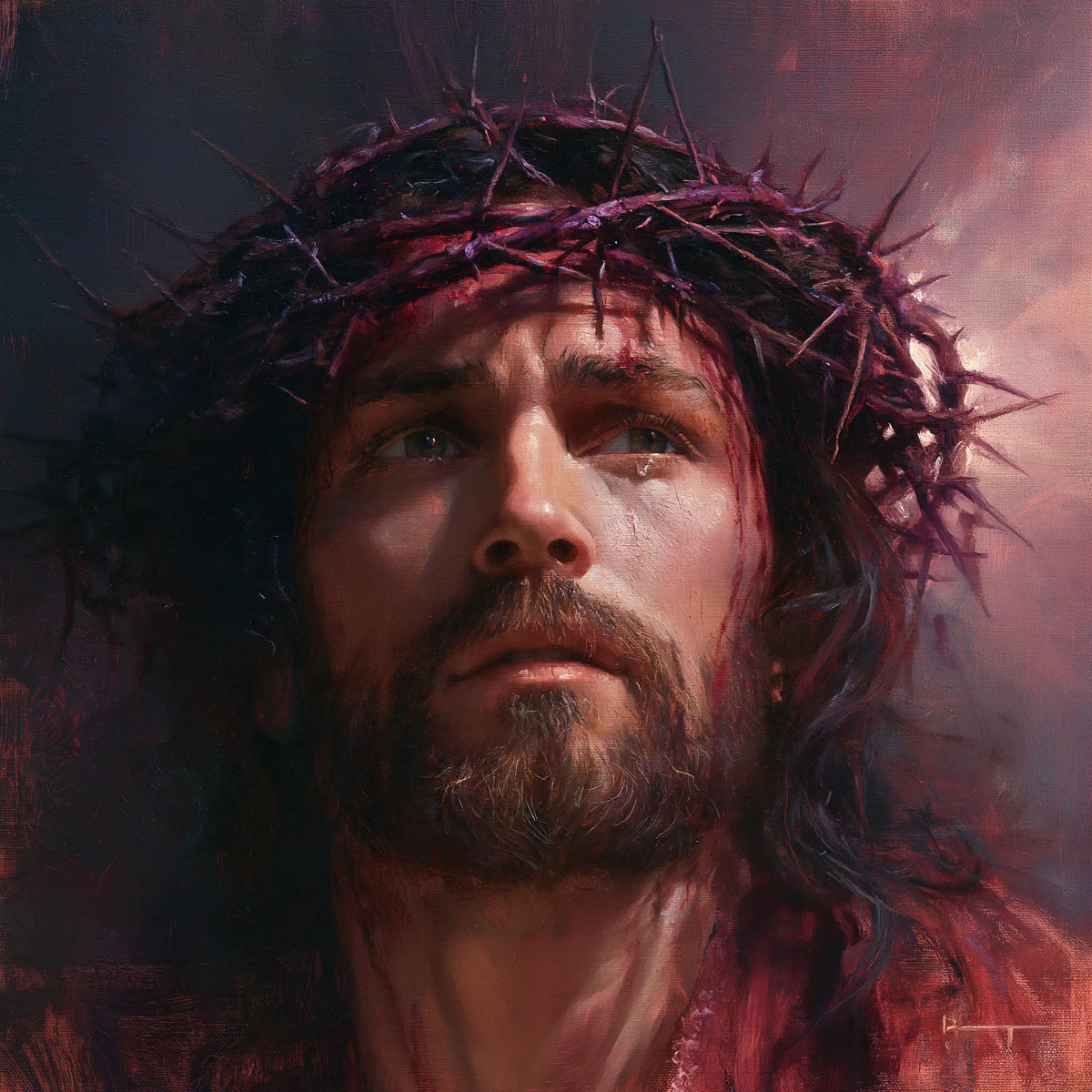 Jésus couronné d’épines — L’Attente dans les nuages de pourpre
