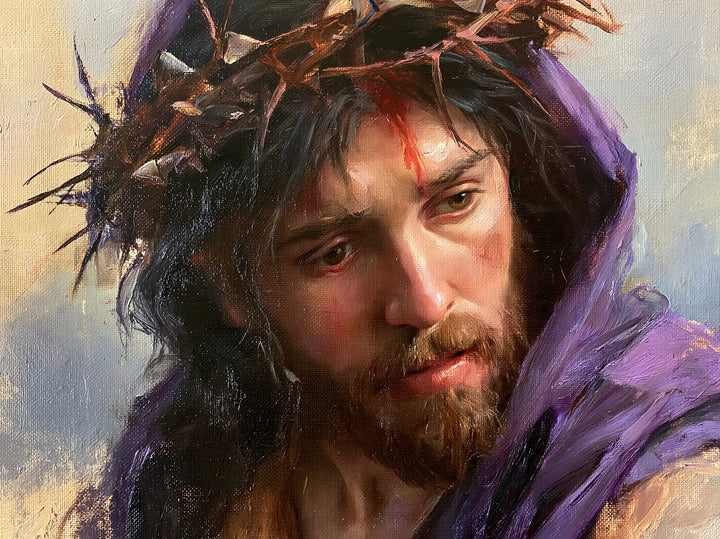 Jésus couronné d’épines — Le Regard vers l’épaule de lavande