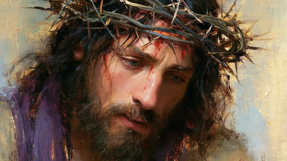 Jésus couronné d’épines — La Couronne oblique du silence pastel