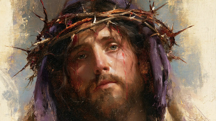 Jésus couronné d’épines — La Larme sur la joue pastel