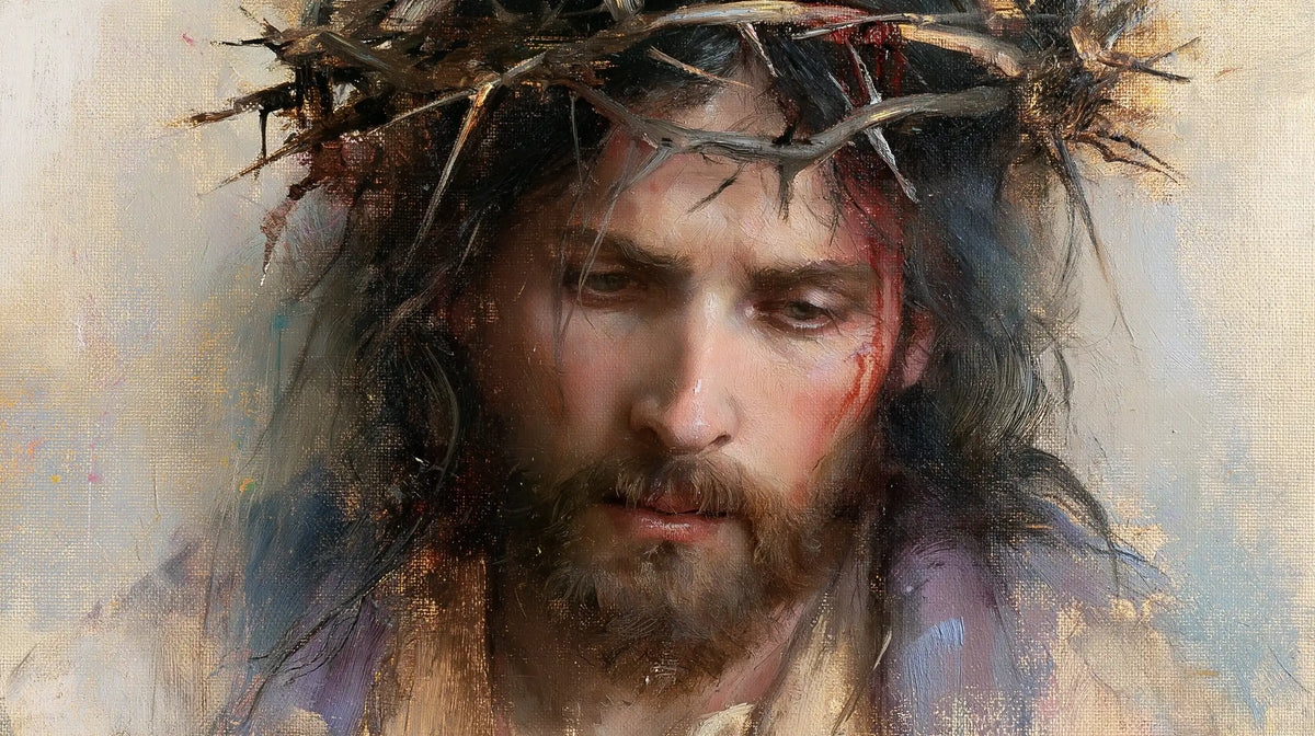 Jésus couronné d’épines — Le Silence dans les mèches bleutées