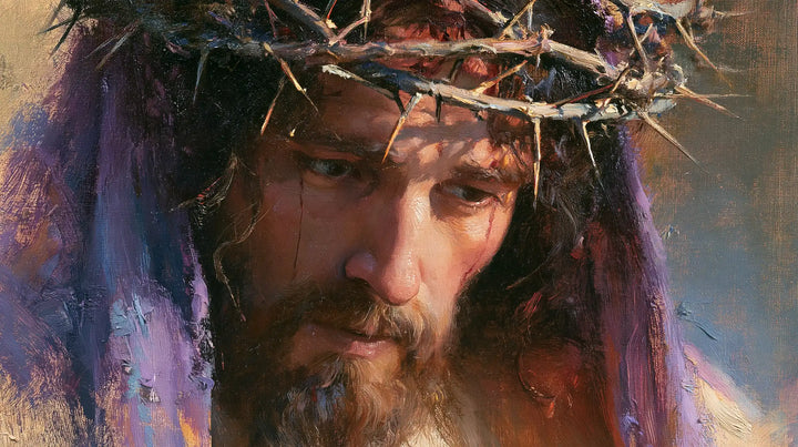 Jésus couronné d’épines — Le Regard sous la couronne claire tressée