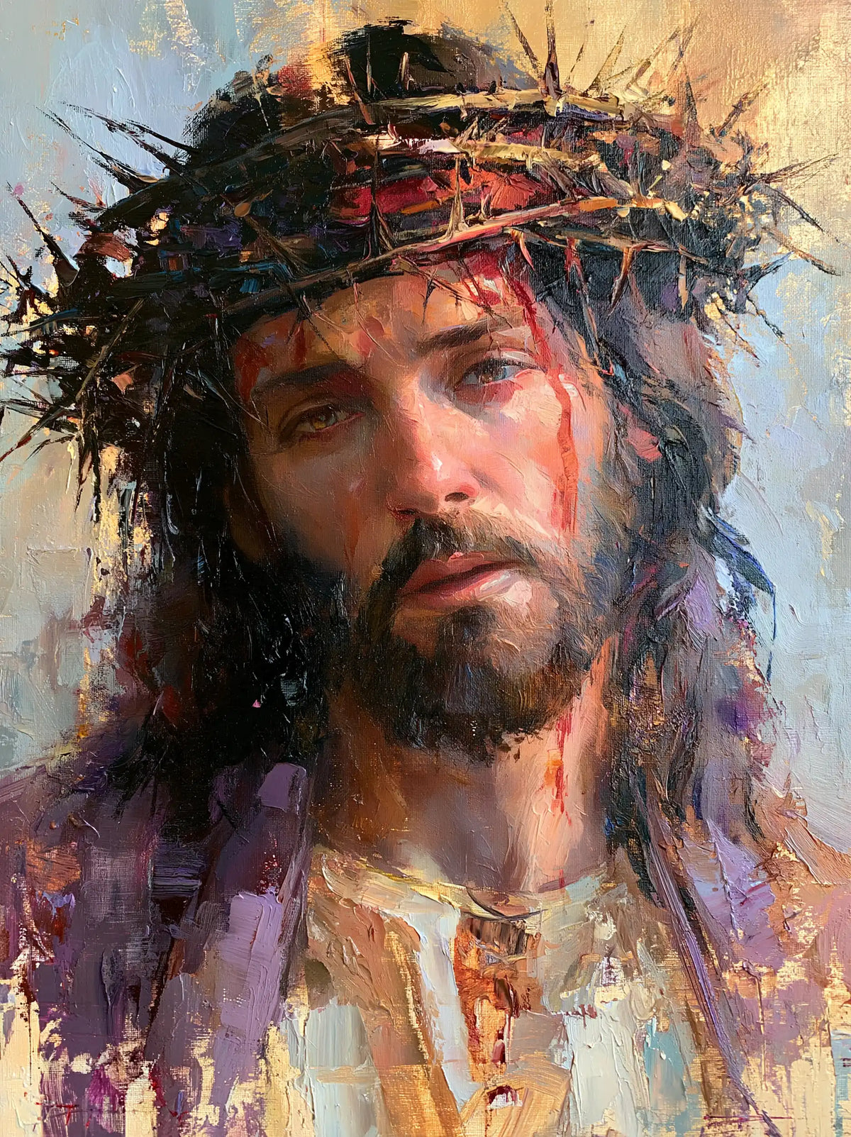 Jésus couronné d’épines — Le Visage entre les éclats de nacre