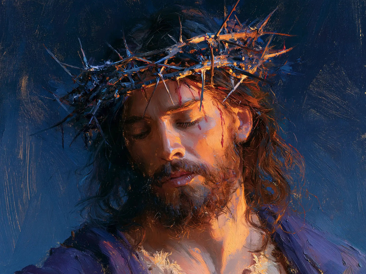 Jésus couronné d’épines — Le Recueillement dans le bleu de minuit