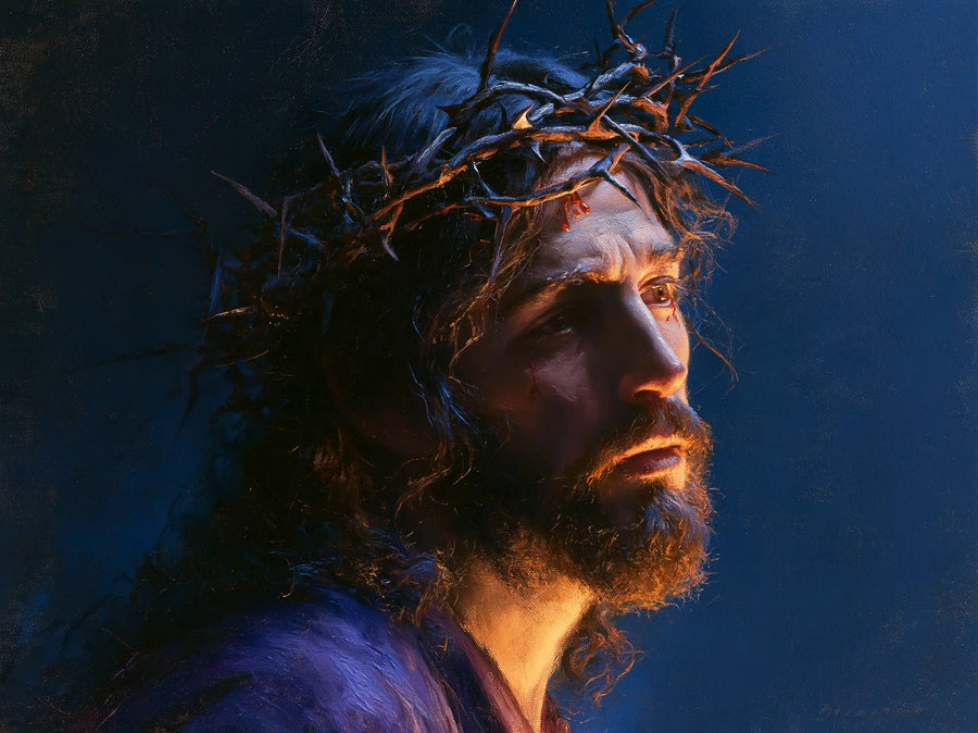 Jesus Crowned with Thorns - Midnight Blue Chiaroscuro · Landscape n° 3