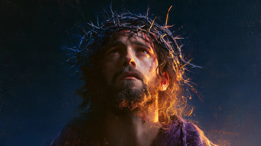 Jésus couronné d’épines — La Chevelure en feu dans la nuit bleue