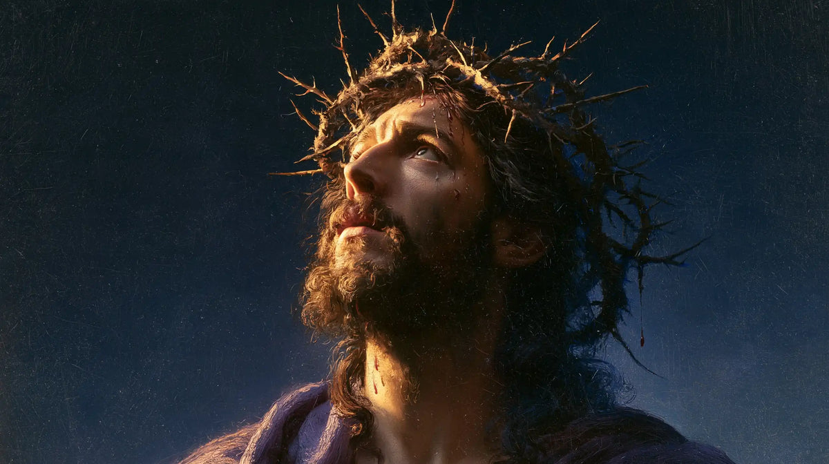 Jésus couronné d’épines — Le Profil levé vers l’or nocturne