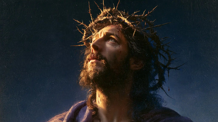 Jésus couronné d’épines — Le Profil levé vers l’or nocturne