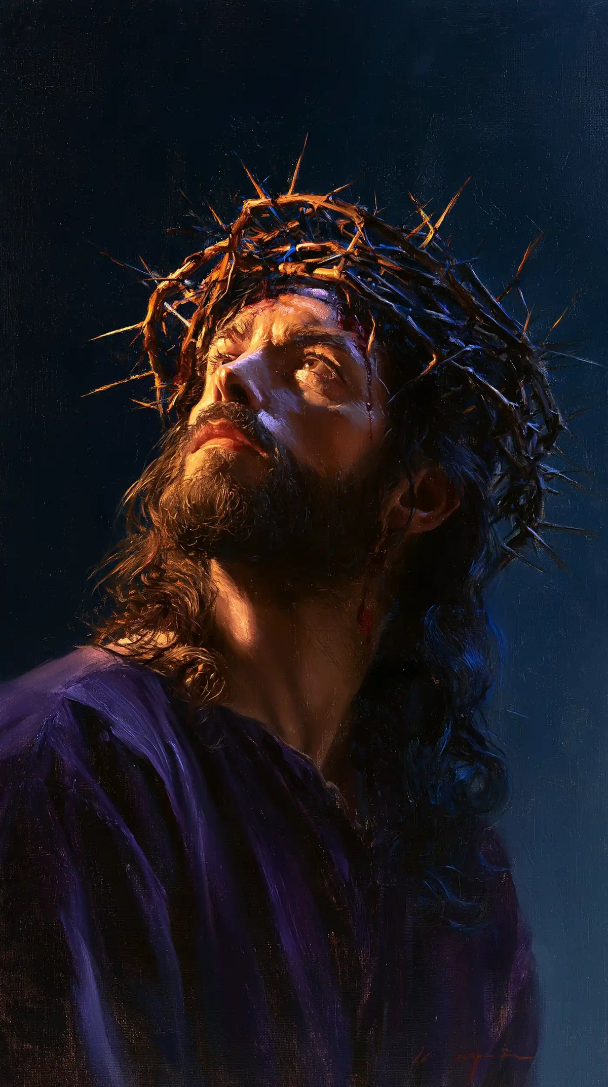 Jésus couronné d’épines — Le Petit Visage sous l’immensité bleue