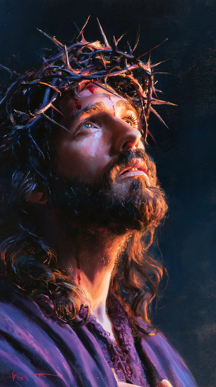 Jésus couronné d’épines — Le Regard dans la nuit violette