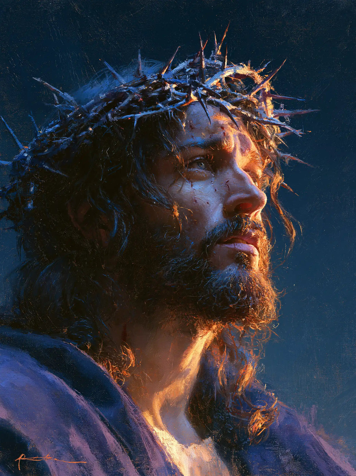 Jésus couronné d’épines — La Joue bleue et la barbe d’or
