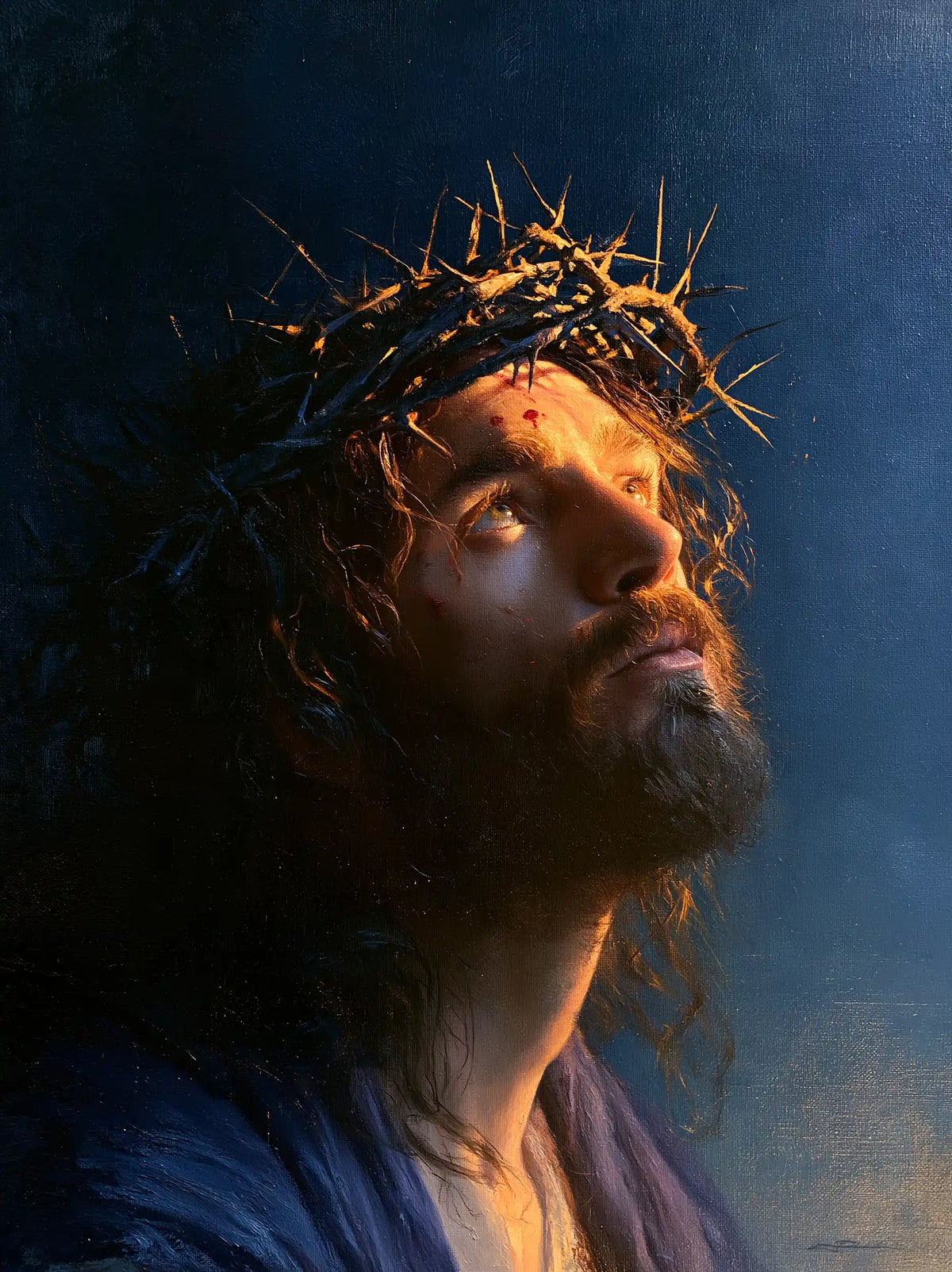 Jésus couronné d’épines — La Couronne au sommet du rayon doré