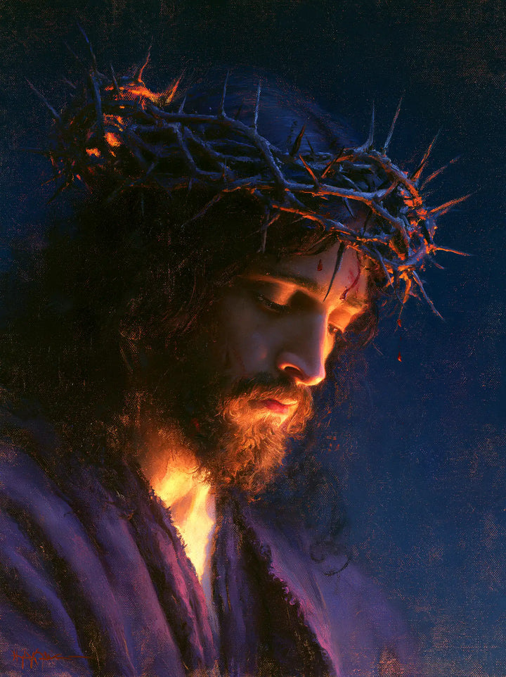 Jésus couronné d’épines — La Braise sous le menton incliné