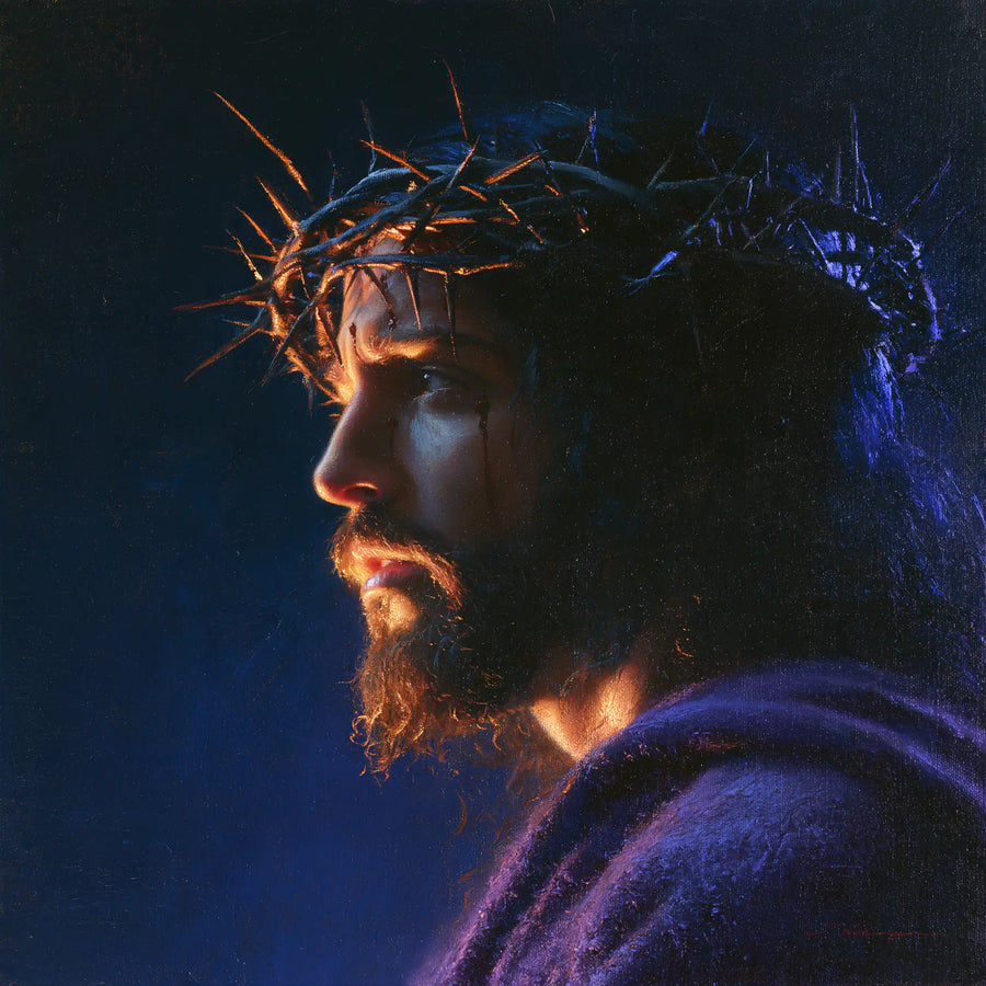 Jesus Crowned with Thorns - Midnight Blue Chiaroscuro · Square n° 5