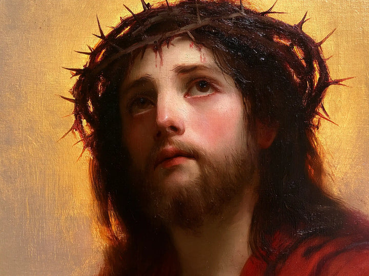 Jésus couronné d’épines — La Joue rose dans l’or diffus