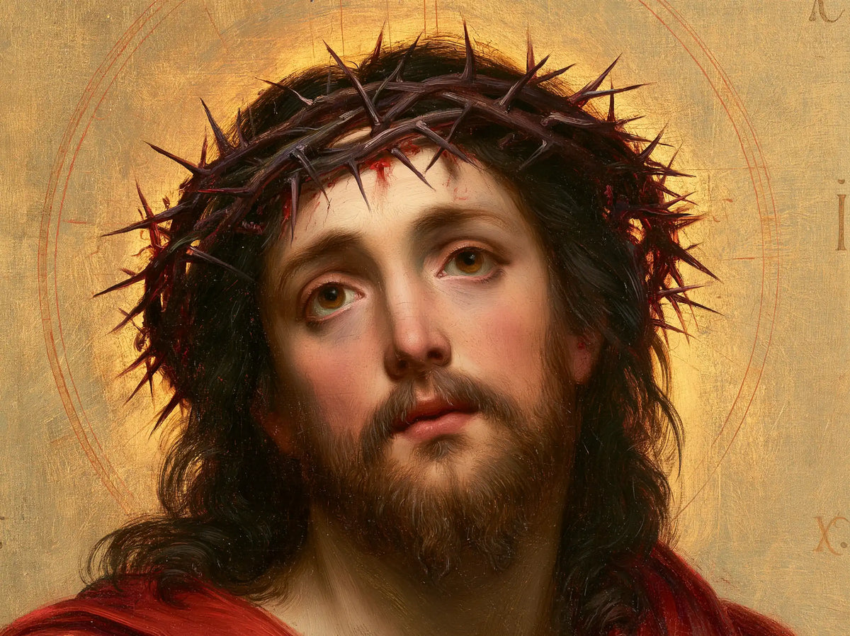 Jésus couronné d’épines — Le Regard au cercle finement tracé