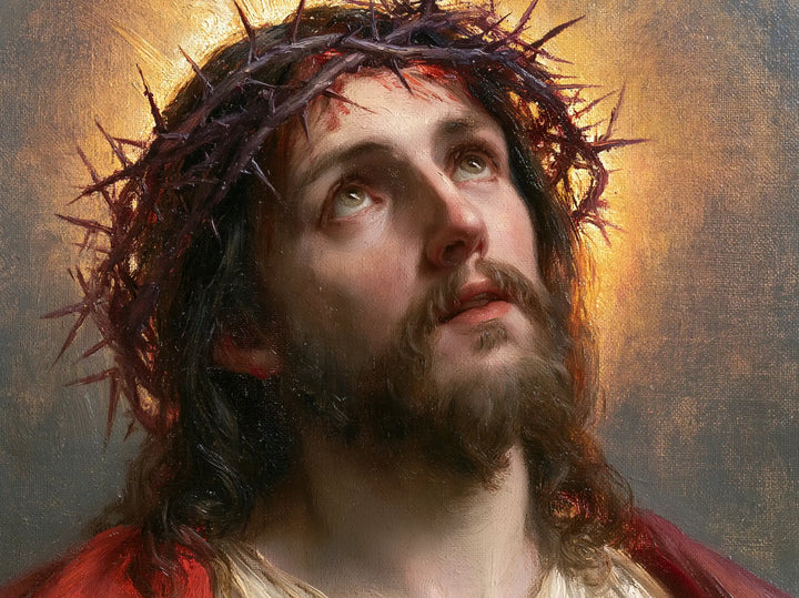Jésus couronné d’épines — Les Yeux vers les rayons invisibles