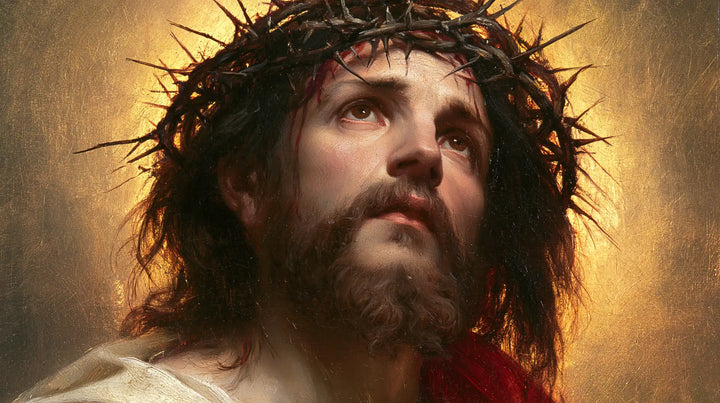Jésus couronné d’épines — Le Regard au-dessus du linge blanc