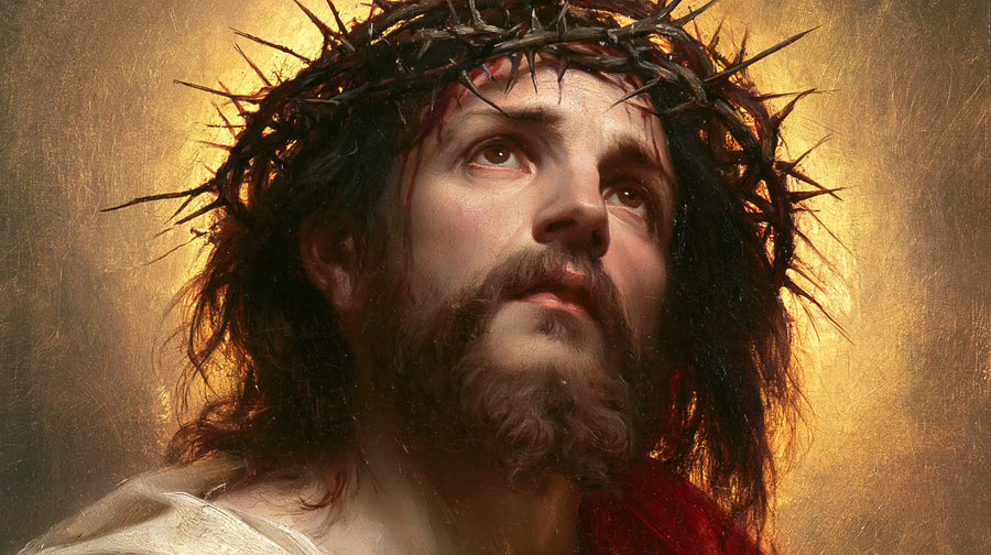 Jésus couronné d’épines — Le Regard au-dessus du linge blanc