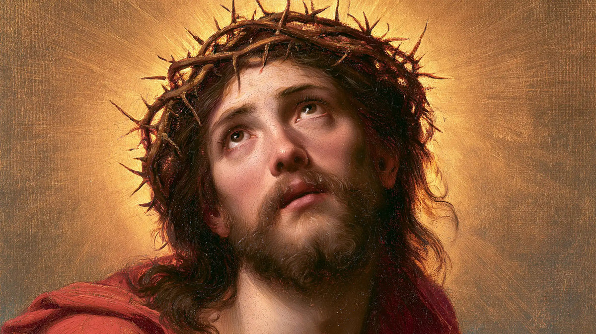 Jésus couronné d’épines — Le Regard oblique dans les rayons d’or