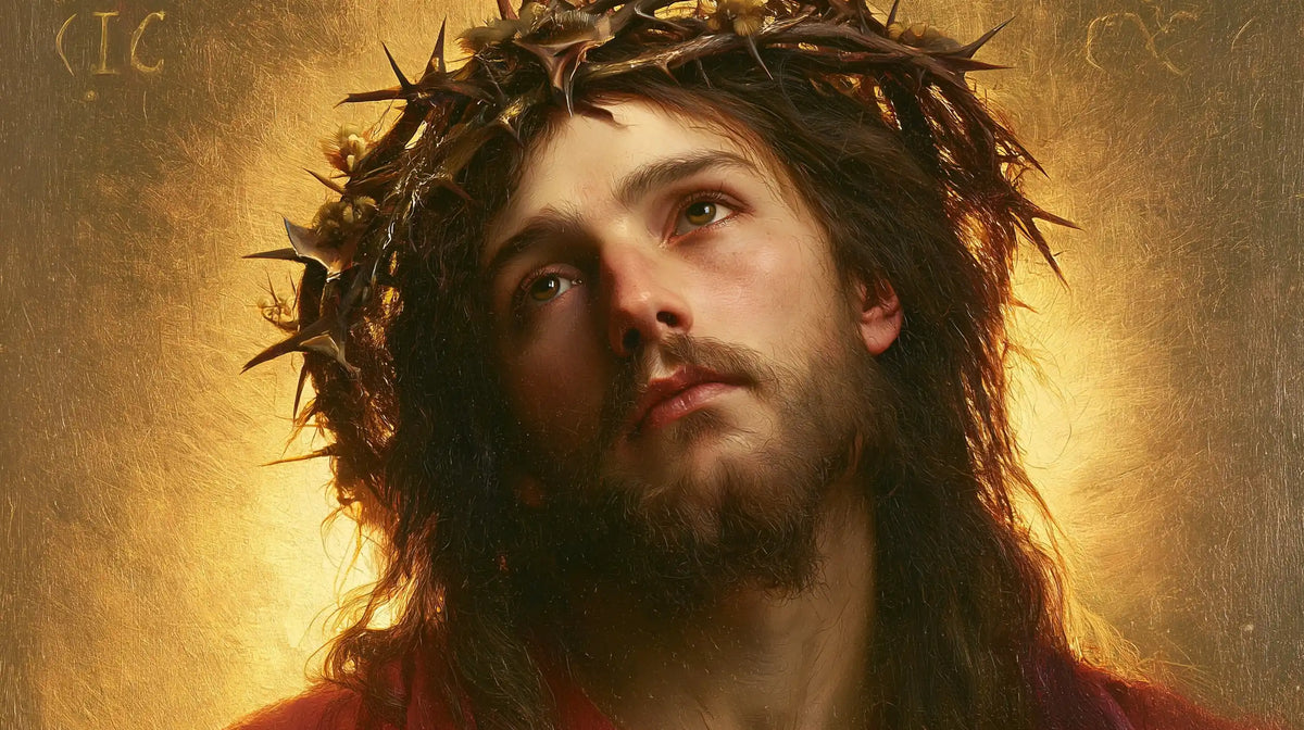 Jésus couronné d’épines — La Douceur au cœur du halo chaud