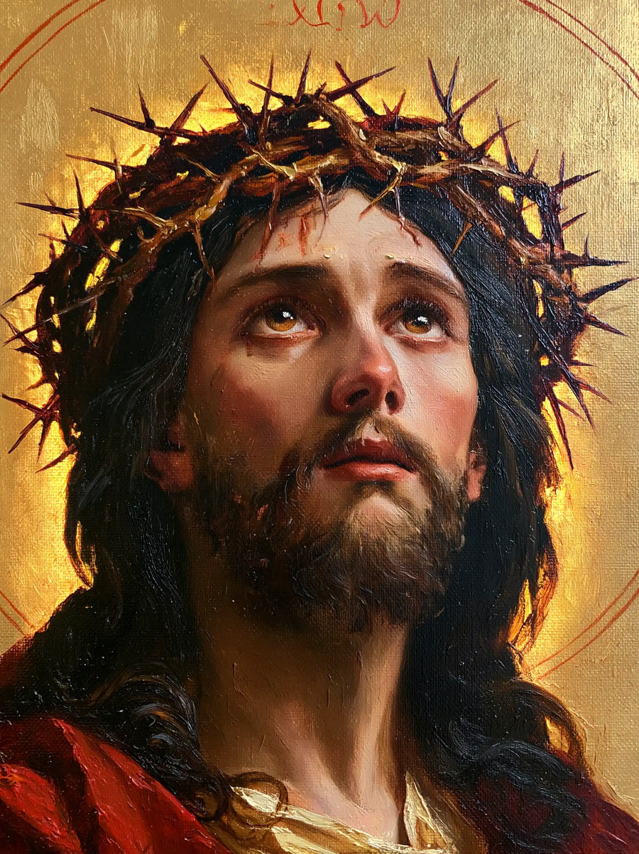 Jésus couronné d’épines — La Couronne sombre au bord du soleil