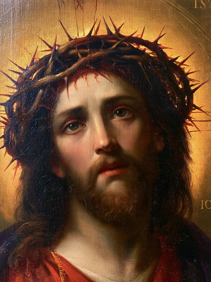 Jésus couronné d’épines — Le Regard tendre dans le halo étroit