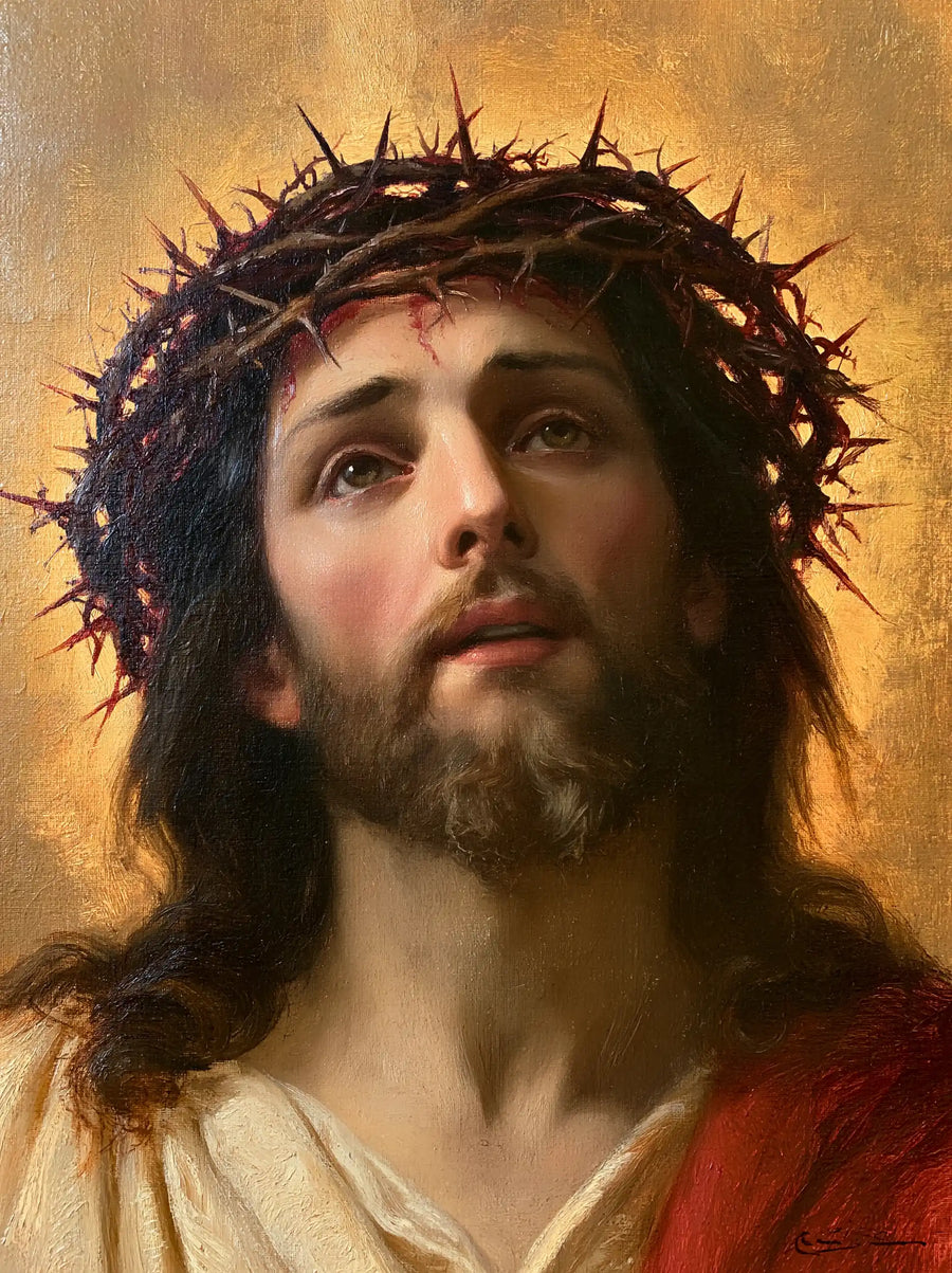 Jésus couronné d’épines — Le Col d’ivoire sous le ciel d’or