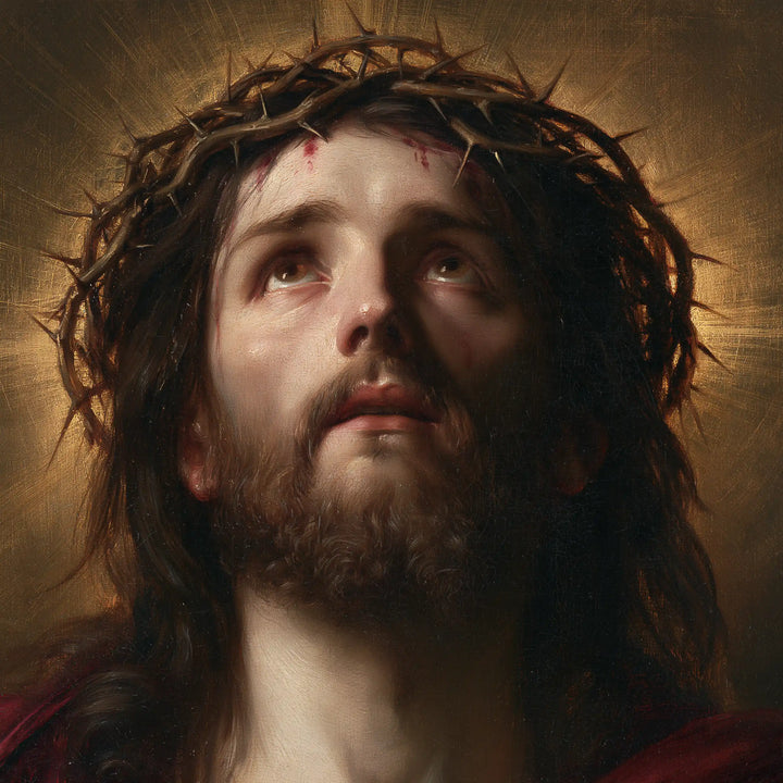 Jésus couronné d’épines — Les Yeux levés dans l’or assombri