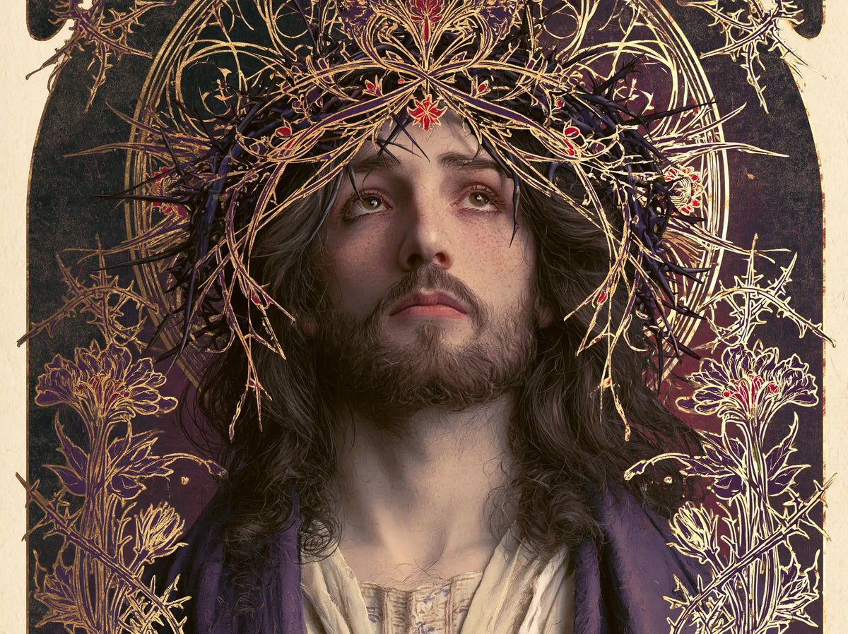 Jésus couronné d’épines — La Petite Fleur rouge entre les ronces