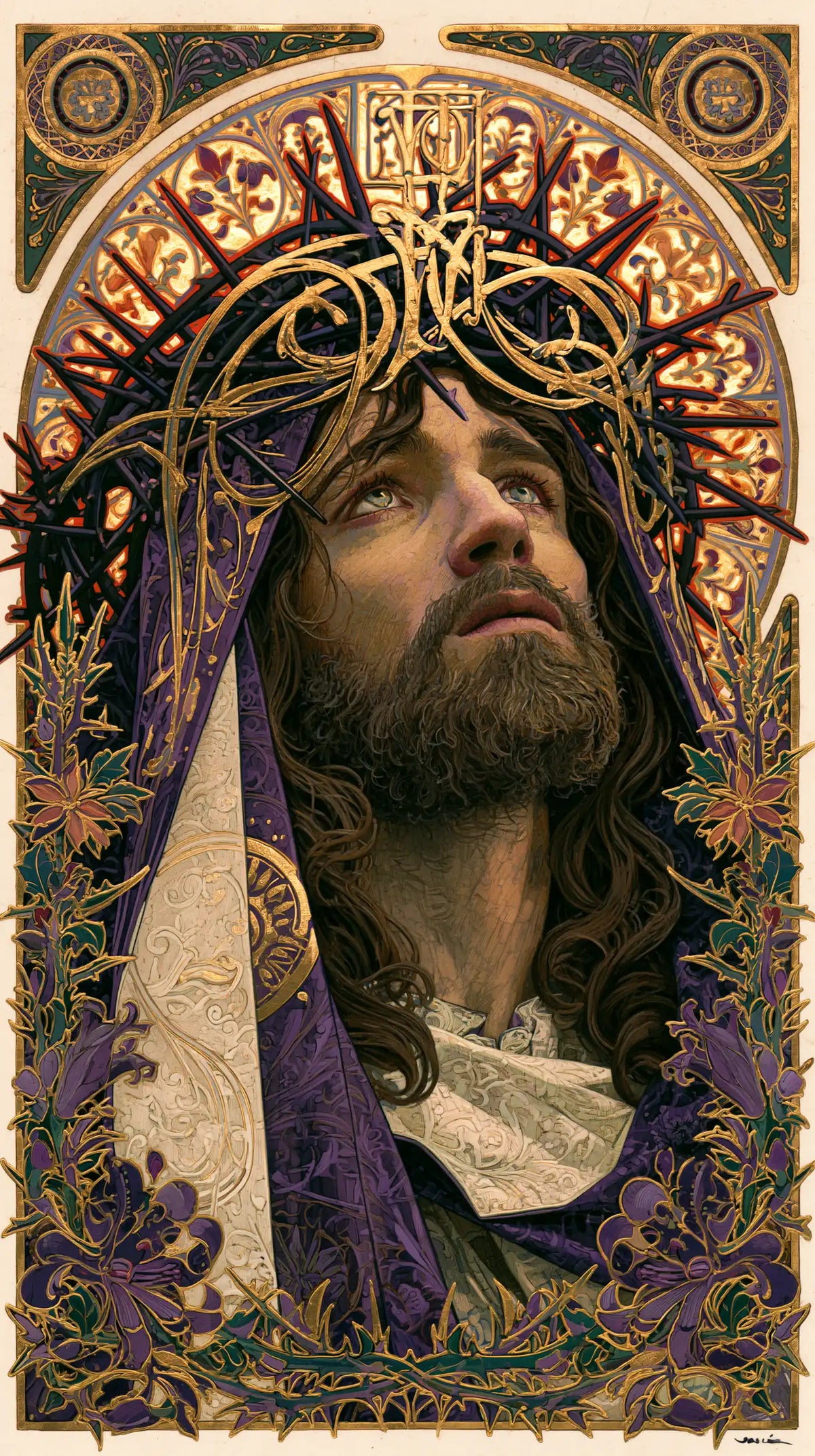 Jésus couronné d’épines — Le Regard dans l’arche enluminée