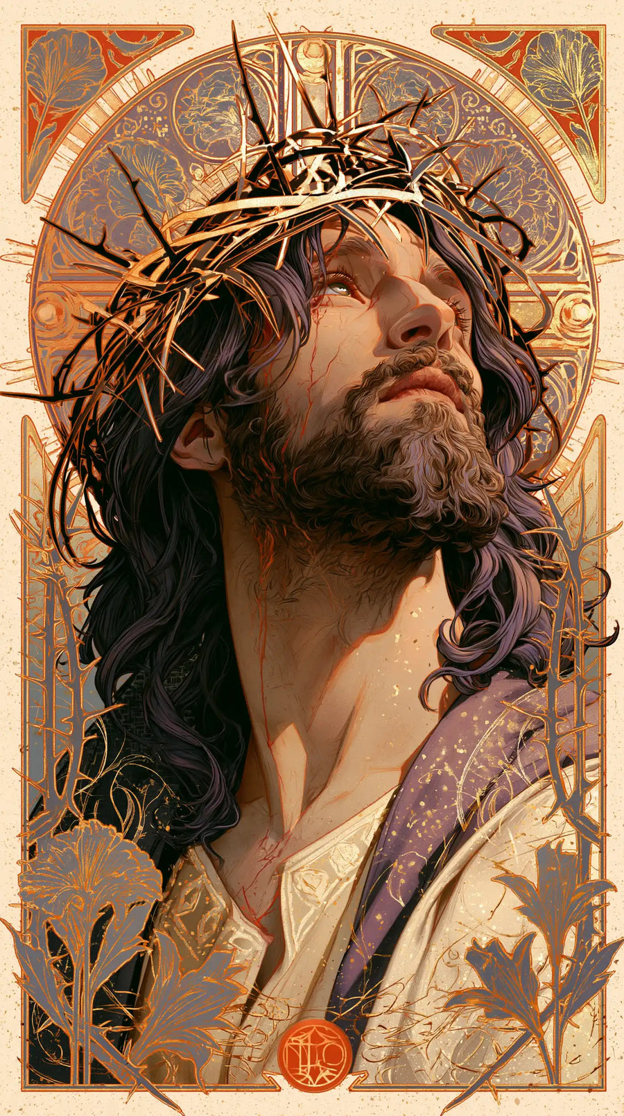 Jesus Crowned with Thorns - Sacred Art Nouveau · Portrait n° 6
