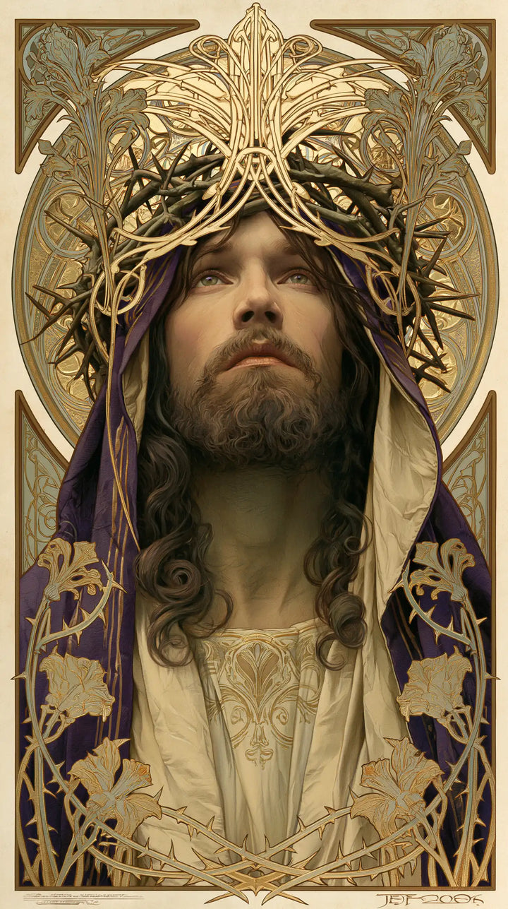 Jésus couronné d’épines — Le Voile pâle dans le jardin gravé