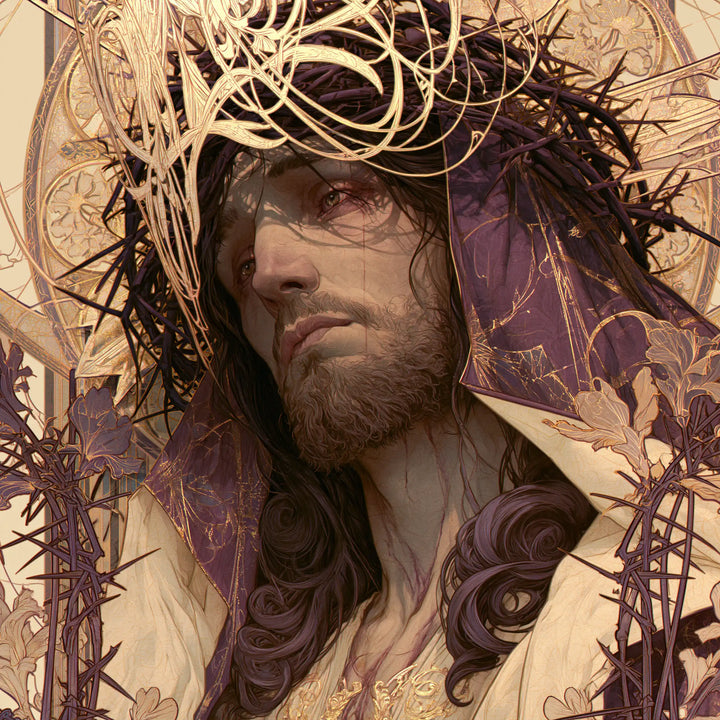 Jésus couronné d’épines — Le Visage sous la dentelle d’or