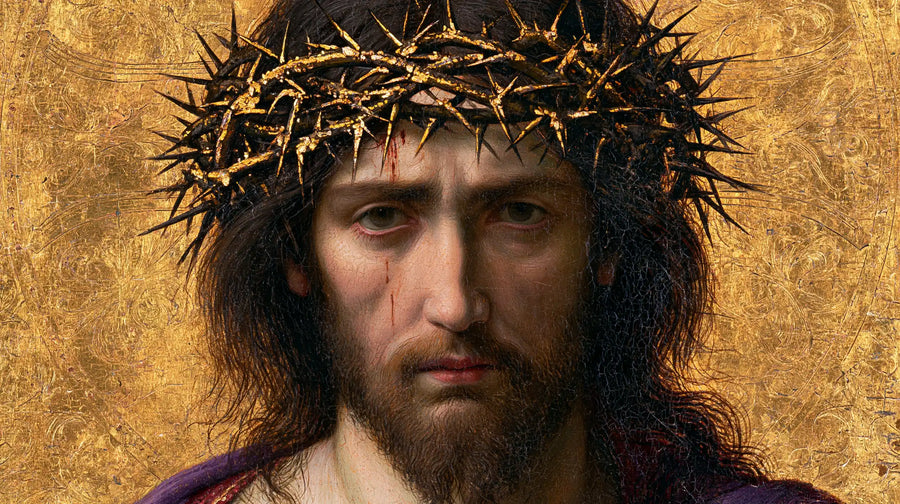 Jésus couronné d’épines — Le Regard austère dans l’or martelé