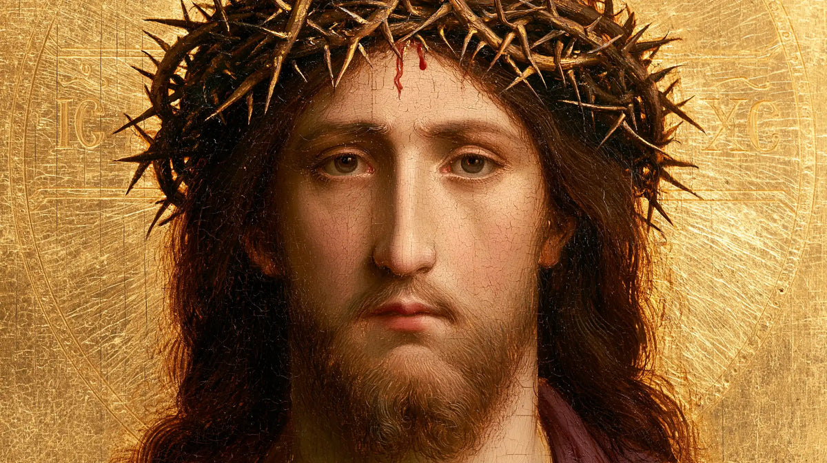 Jésus couronné d’épines — La Clarté égale du visage frontal