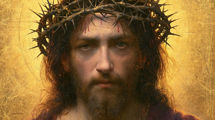 Jésus couronné d’épines — Le Regard sombre dans l’or vibrant
