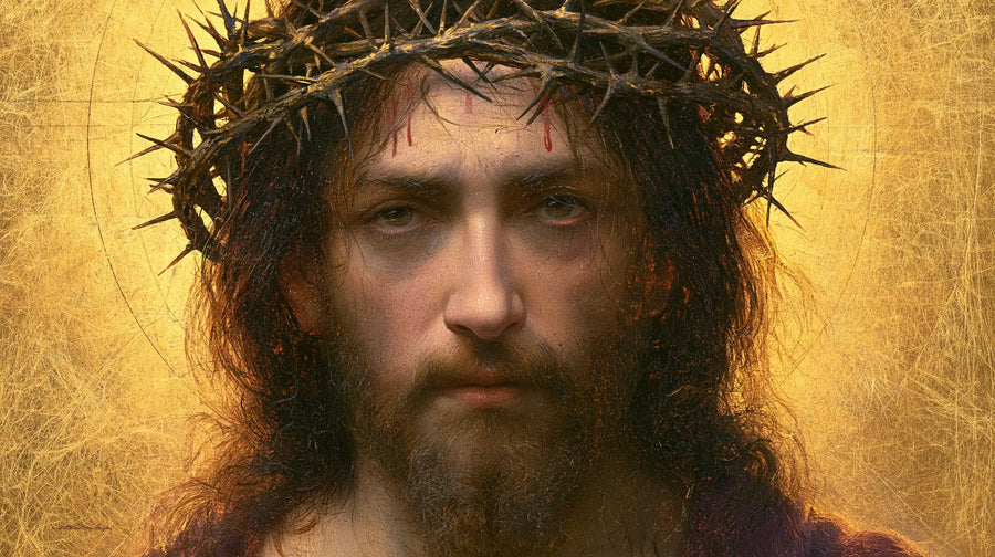 Jésus couronné d’épines — Le Regard sombre dans l’or vibrant