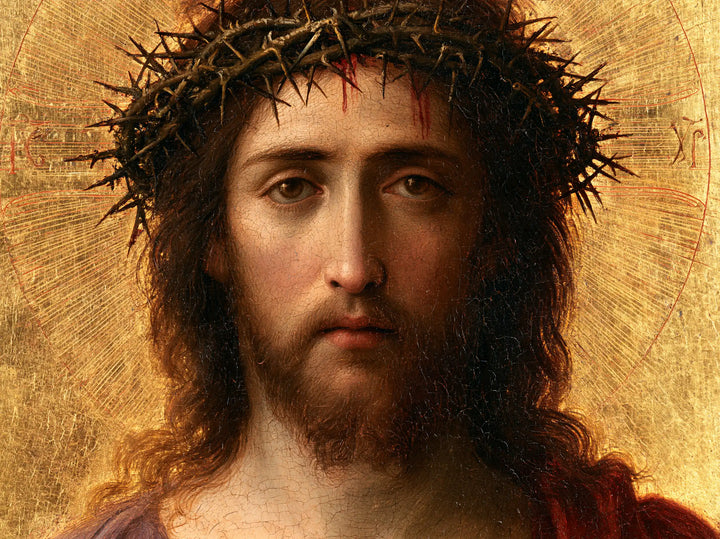 Jésus couronné d’épines — La Présence au fond d’or strié