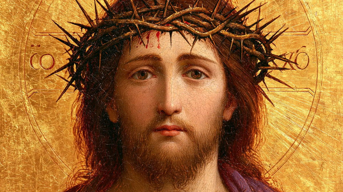 Jésus couronné d’épines — Le Front aux gouttes vermeilles