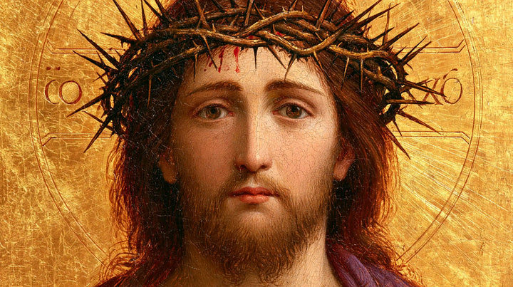 Jésus couronné d’épines — Le Front aux gouttes vermeilles