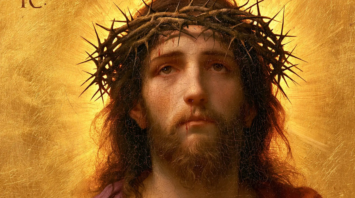 Jésus couronné d’épines — La Présence voilée de lumière jaune