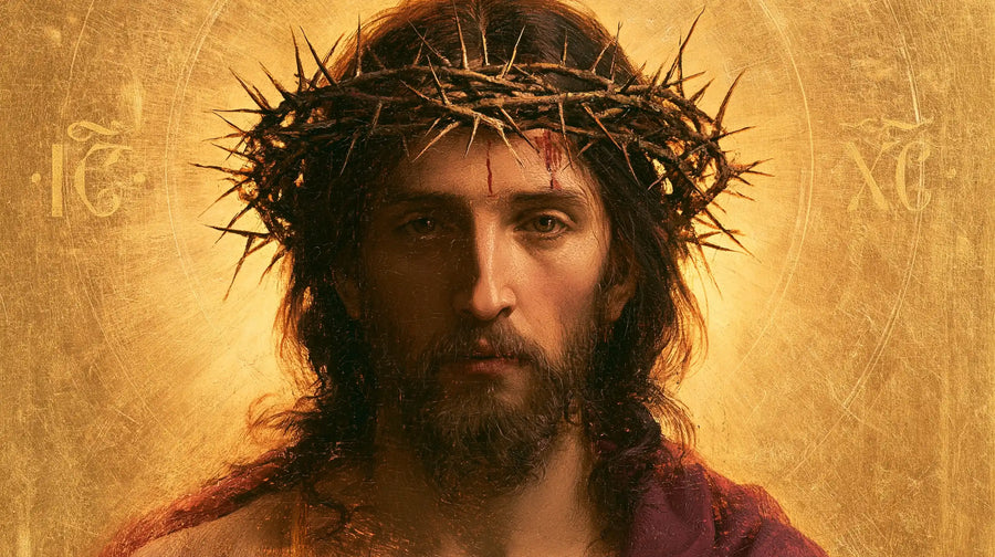Jésus couronné d’épines — La Couronne basse dans l’or solaire