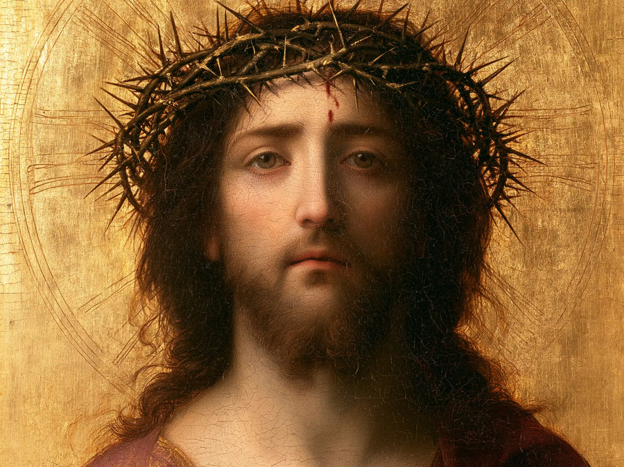 Jésus couronné d’épines — Le Visage tendre au nimbe rayé